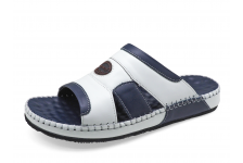 Men Sandals SKC-14 White-Blue Nappa